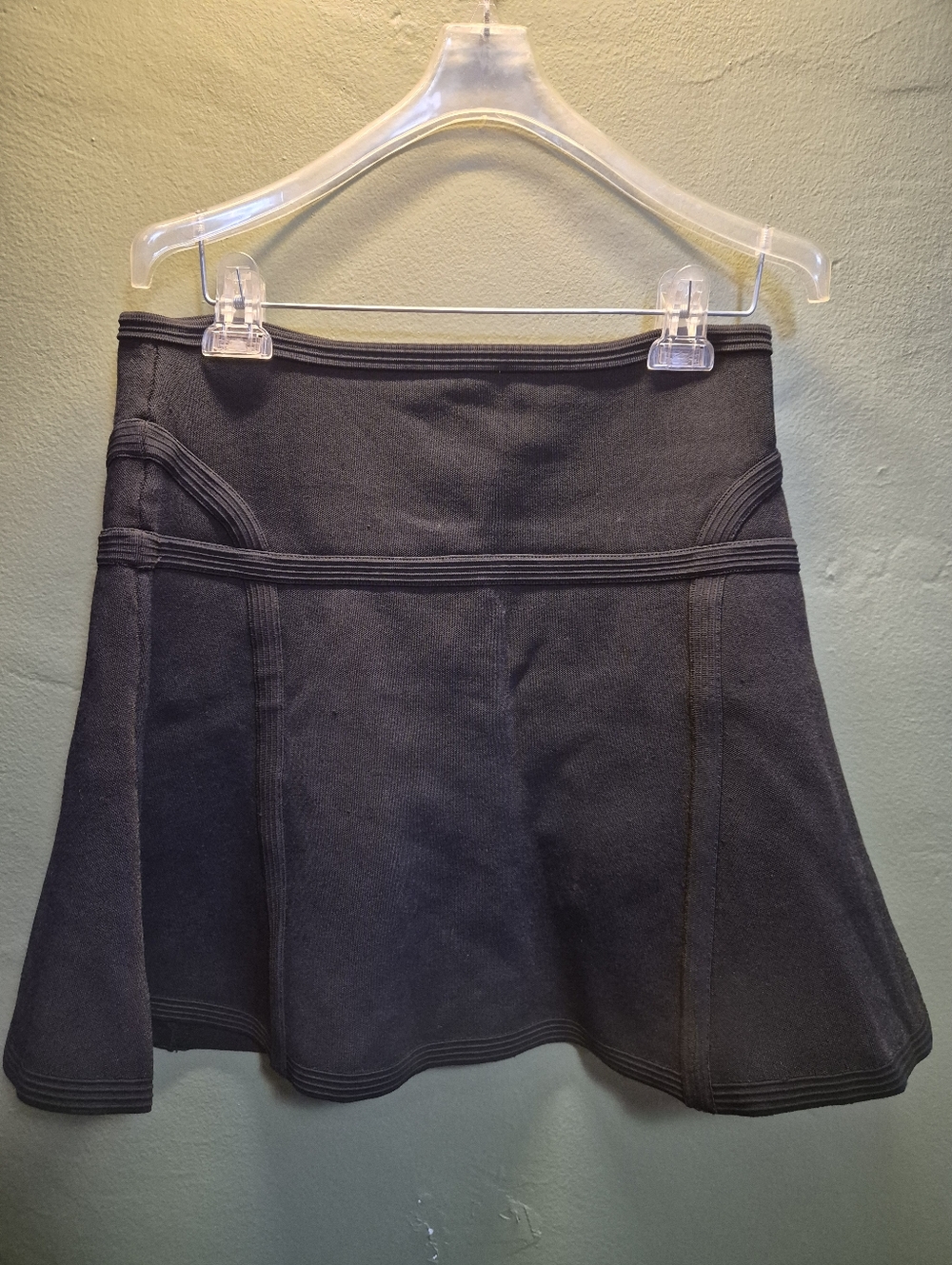 Diane von Furstenberg DVF Black Knit A-Line Mini Skirt Size M